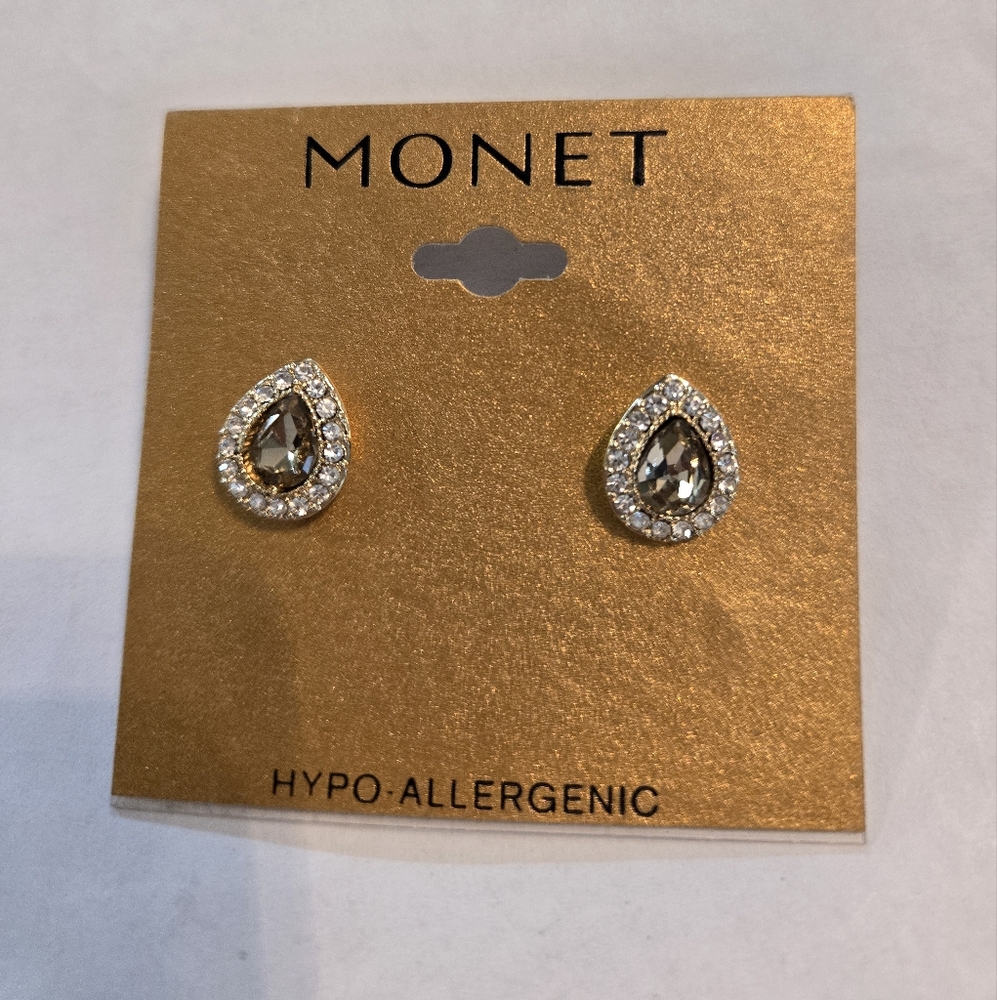 Monet Gold and Silver Teardrop Earrings